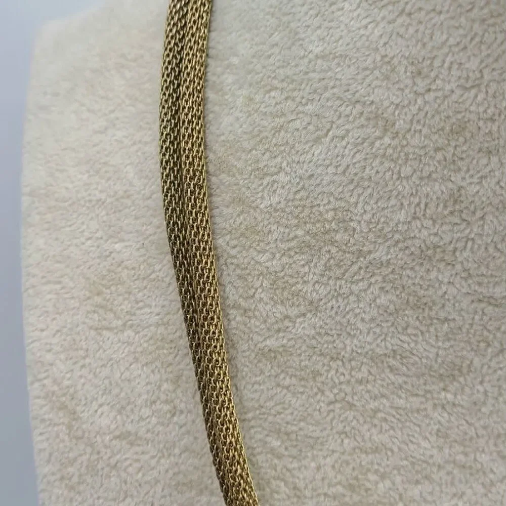 J Crew Gold Tone Mesh Knotted Necklace